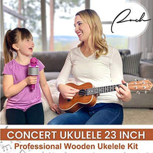 Load image into Gallery viewer, Ranch Concert Ukulele 23 inch Professional Wooden Ukelele Kit with Free Online Lessons, Gig Bag, Tuner, Strap, Aquila Strings Set, Small Starter Hawaiian Guitar Instrument Bundle, Ukalalee
