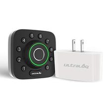 Load image into Gallery viewer, U-Bolt Pro Bluetooth Enabled Fingerprint and Keypad Smart Deadbolt + Bridge WiFi Adaptor | 6-in-1 Keyless Entry | Control Remotely Via Smartphone | Fingerprint ID | Anti-peep Code | Auto Unlock &amp; Lock
