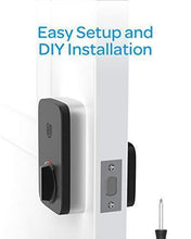Load image into Gallery viewer, U-Bolt Pro Bluetooth Enabled Fingerprint and Keypad Smart Deadbolt + Bridge WiFi Adaptor | 6-in-1 Keyless Entry | Control Remotely Via Smartphone | Fingerprint ID | Anti-peep Code | Auto Unlock &amp; Lock
