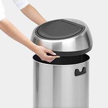 Load image into Gallery viewer, Brabantia Touch Trash Can 16 gallon/60 liter - Matte Steel Fingerprint-Proof, 484506
