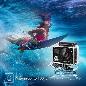 AKASO Brave 4 4K 20MP WiFi Action Camera Ultra HD with EIS 30m Underwater Waterproof Camera Remote Control 5X Zoom Underwater Camcorder with 2 Batteries and Helmet Accessories Kit