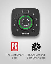 Load image into Gallery viewer, U-Bolt Pro Bluetooth Enabled Fingerprint and Keypad Smart Deadbolt + Bridge WiFi Adaptor | 6-in-1 Keyless Entry | Control Remotely Via Smartphone | Fingerprint ID | Anti-peep Code | Auto Unlock &amp; Lock
