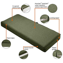 Load image into Gallery viewer, Classic Accessories Montlake Water-Resistant 59 x 18 x 3 Inch Outdoor Bench/Settee Cushion, Patio Furniture Swing Cushion, Heather Fern Green, Patio Loveseat Cushion
