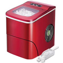 Load image into Gallery viewer, AGLUCKY Counter top Ice Maker Machine,Compact Automatic Ice Maker,9 Cubes Ready in 6-8 Minutes,Portable Ice Cube Maker with Scoop and Basket,Perfect for Home/Kitchen/Office/Bar (Red)
