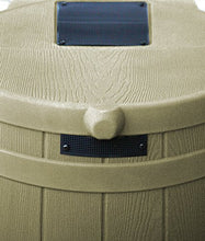 Load image into Gallery viewer, Good Ideas Rain Wizard 50 Gallon Plastic Outdoor Home Rain Barrel Water Storage Collector with Brass Spigot and Flat Back Design, Khaki
