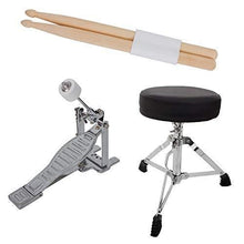 Load image into Gallery viewer, Mendini by Cecilio 13 inch 3-Piece Kids/Junior Drum Set with Throne, Cymbal, Pedal &amp; Drumsticks (Blue Metallic)
