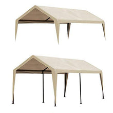 Load image into Gallery viewer, Abba Patio 10 x 20-Feet Carport Replacement Top Canopy Cover for Garage Shelter with Fabric Pole Skirts and Ball Bungees, Beige (Frame Not Included)
