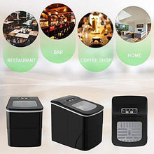 Load image into Gallery viewer, AGLUCKY Ice Maker Machine for Countertop, Portable Ice Cube Makers, Make 26 lbs ice in 24 hrs,Ice Cube Rready in 6-8 Mins with Ice Scoop and Basket for Home/Office/Bar (Black)
