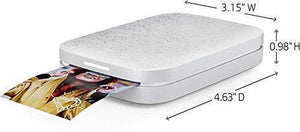 HP Sprocket Portable 2x3" Instant Photo Printer (Luna Pearl) Print Pictures on Zink Sticky-Backed Paper From Your iOS & Android Device