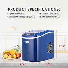 Load image into Gallery viewer, VIVOHOME Electric Portable Compact Countertop Automatic Ice Cube Maker Machine 26lbs/day Navy Blue
