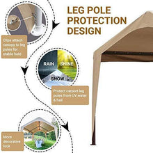 Load image into Gallery viewer, Abba Patio 10 x 20-Feet Carport Replacement Top Canopy Cover for Garage Shelter with Fabric Pole Skirts and Ball Bungees, Beige (Frame Not Included)
