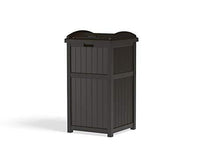 Load image into Gallery viewer, Suncast 33 Gallon Can Resin Outdoor Trash Hideaway with Lid Use in Backyard, Deck, or Patio, Brown
