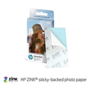 HP Sprocket Portable 2x3" Instant Photo Printer (Luna Pearl) Print Pictures on Zink Sticky-Backed Paper From Your iOS & Android Device