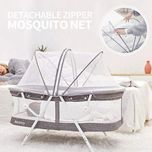 Load image into Gallery viewer, besrey Baby Bassinets, 3 in 1 Portable Bassinet, Rocking Bed with Harmless Mattress, Quick-Fold for Newborn Girl Boy Infant up to 33 lb
