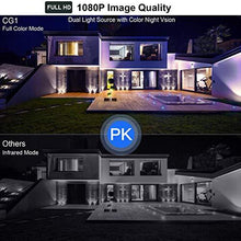 Load image into Gallery viewer, Wireless WiFi Security Camera for Outdoor/Home Battery Powered, 1080P Video/Color Night Vision/AI Motion Detection, Siren Alarm and Spotlight, 2-Way Audio, Waterproof, SD/Cloud (White)
