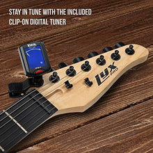Load image into Gallery viewer, LyxPro Electric Guitar 39" inch Complete Beginner Starter kit Full Size with 20w Amp, Package Includes All Accessories, Digital Tuner, Strings, Picks, Tremolo Bar, Shoulder Strap, and Case Bag - Black

