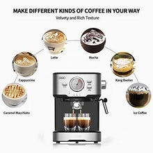 Load image into Gallery viewer, Gevi Espresso Machines 15 Bar with Milk Frother Wand Expresso Coffee Machine for Cappuccino, Latte, Mocha, Machiato, 1.5L Removable Water Tank, Double Temperature Control System, 1100W, Black
