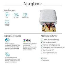 Load image into Gallery viewer, HP Sprocket Portable 2x3&quot; Instant Photo Printer (Luna Pearl) Print Pictures on Zink Sticky-Backed Paper From Your iOS &amp; Android Device
