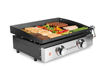 Load image into Gallery viewer, Blackstone Tabletop Griddle, 1666, Heavy Duty Flat Top Griddle Grill Station for Camping, Camp, Outdoor, Tailgating, Tabletop – Stainless Steel Griddle with Knobs &amp; Ignition, Black, 22 inch
