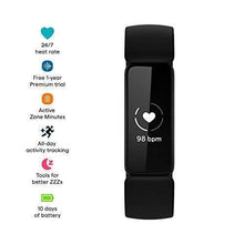 Load image into Gallery viewer, Fitbit Inspire 2 Health &amp; Fitness Tracker with a Free 1-Year Fitbit Premium Trial, 24/7 Heart Rate, Black/Black, One Size (S &amp; L Bands Included)
