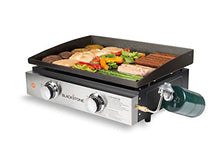Load image into Gallery viewer, Blackstone Tabletop Griddle, 1666, Heavy Duty Flat Top Griddle Grill Station for Camping, Camp, Outdoor, Tailgating, Tabletop – Stainless Steel Griddle with Knobs &amp; Ignition, Black, 22 inch
