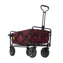 Load image into Gallery viewer, Mac Sports Collapsible Outdoor Utility Wagon with Folding Table and Drink Holders, Maroon
