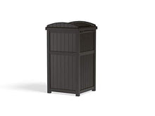 Load image into Gallery viewer, Suncast 33 Gallon Can Resin Outdoor Trash Hideaway with Lid Use in Backyard, Deck, or Patio, Brown
