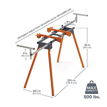 Load image into Gallery viewer, BORA Portamate PM-4000 - Heavy Duty Folding Miter Saw Stand with Quick Attach Tool Mounting Bars
