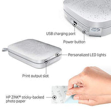 Load image into Gallery viewer, HP Sprocket Portable 2x3&quot; Instant Photo Printer (Luna Pearl) Print Pictures on Zink Sticky-Backed Paper From Your iOS &amp; Android Device
