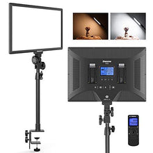 Load image into Gallery viewer, Dazzne D50 Desk Mount Video Light with C-Clamp, LED Studio Photography Light with Wireless Remote, 15.4 Inches 45W 3000K-8000K 3600LM Dimmable 0-100% for Video Conference Tiktok Live/Game Streaming

