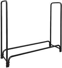Load image into Gallery viewer, Amagabeli 4ft Firewood Rack Outdoor Log Rack Holder Fireplace Heavy Duty Wood Stacker Patio Deck Metal Kindling Logs Storage Stand Steel Tubular Wood Pile Racks Outside Accessories Black without Cover
