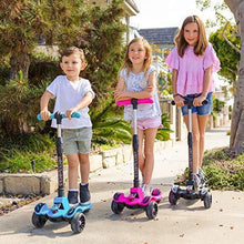 Load image into Gallery viewer, 6KU Kids Kick Scooter with Adjustable Height, Lean to Steer, Flashing Wheels for Children 3-8 Years Old Blue
