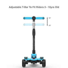 Load image into Gallery viewer, 6KU Kids Kick Scooter with Adjustable Height, Lean to Steer, Flashing Wheels for Children 3-8 Years Old Blue
