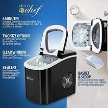Load image into Gallery viewer, Deco Rapid Portable Automatic Electric Countertop Ice Maker - 6 Great Colors Compact Top Load 26 Lbs. Per Day Great for Party Hosting Never Run Out of Ice Again, Self Cleaning (Black)
