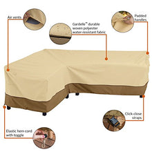 Load image into Gallery viewer, Classic Accessories 55-881-011501-RT Facing, Large Veranda Patio L-Shaped Sectional Sofa Cover, Left, Pebble, Patio Furniture Covers
