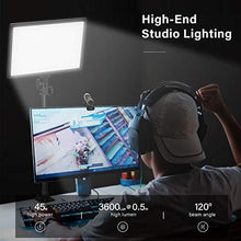 Load image into Gallery viewer, Dazzne D50 Desk Mount Video Light with C-Clamp, LED Studio Photography Light with Wireless Remote, 15.4 Inches 45W 3000K-8000K 3600LM Dimmable 0-100% for Video Conference Tiktok Live/Game Streaming
