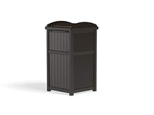 Load image into Gallery viewer, Suncast 33 Gallon Can Resin Outdoor Trash Hideaway with Lid Use in Backyard, Deck, or Patio, Brown
