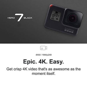 GoPro HERO7 Black + Extra Battery - E-Commerce Packaging - Waterproof Digital Action Camera with Touch Screen 4K HD Video 12MP Photos Live Streaming Stabilization