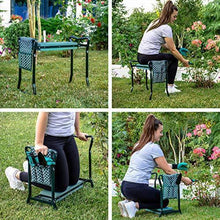 Load image into Gallery viewer, Garden Kneeler And Seat - Protects Your Knees, Clothes From Dirt &amp; Grass Stains - Foldable Stool For Ease Of Storage - EVA Foam Pad - Sturdy and Lightweight - Bench Comes With A Free Tool Pouch!
