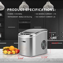 Load image into Gallery viewer, VIVOHOME Electric Portable Compact Countertop Automatic Ice Cube Maker Machine 26lbs/day Silver
