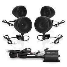 Load image into Gallery viewer, BOSS Audio Systems MCBK470B Motorcycle Bluetooth Speaker System - Class D Compact Amplifier, 3 Inch Weatherproof Speakers, Volume Control, Great for Use With ATVs and 12 Volt Vehicles
