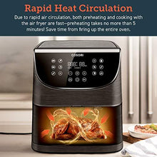 Load image into Gallery viewer, COSORI Air Fryer (100 Recipes Book) 1500W Electric Hot Oven Oilless Cooker, 11 Presets Preheat &amp; Shake Reminder, LED Touch Screen, Nonstick Basket, 3.7 QT, Digital-Black
