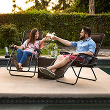 Load image into Gallery viewer, Best Choice Products Set of 2 Adjustable Zero Gravity Lounge Chair Recliners for Patio, Pool w/ Cup Holders - Brown
