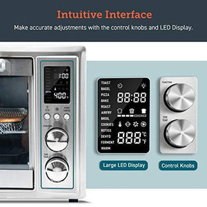 COSORI CO130-AO Air Fryer Toaster Oven Combo 12-in-1 Countertop Rotisserie & Dehydrator for Chicken, Pizza, 100 Recipes & 6 Accessories Included, 30L, Silver