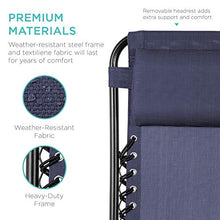 Load image into Gallery viewer, Best Choice Products Set of 2 Adjustable Steel Mesh Zero Gravity Lounge Chair Recliners w/Pillows and Cup Holder Trays, Blue
