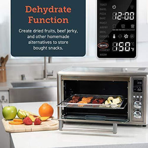 COSORI CO130-AO Air Fryer Toaster Oven Combo 12-in-1 Countertop Rotisserie & Dehydrator for Chicken, Pizza, 100 Recipes & 6 Accessories Included, 30L, Silver