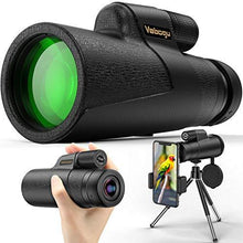 Load image into Gallery viewer, Monocular Telescope, 12x50 High Power HD Monocular for Bird Watching Adults with Smartphone Holder &amp; Tripod BAK4 Prism for Wildlife Hunting Camping Travelling Wildlife - 2020 Newest (1250, Black)
