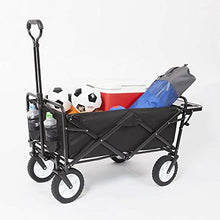 Load image into Gallery viewer, Mac Sports Collapsible Folding Outdoor Utility Wagon with Side Table - Black
