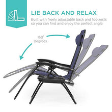 Load image into Gallery viewer, Best Choice Products Set of 2 Adjustable Steel Mesh Zero Gravity Lounge Chair Recliners w/Pillows and Cup Holder Trays, Blue
