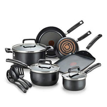 Load image into Gallery viewer, T-fal Signature Nonstick Dishwasher Safe Cookware Set, 12-Piece, Black
